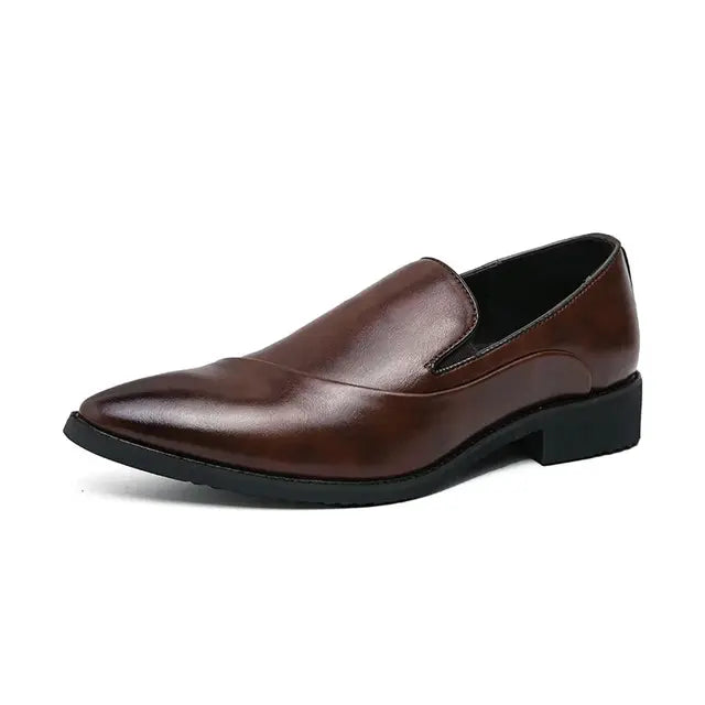 Eleganzia Men's Leather Loafers Slip On Formal Business Shoes For Professionals All Day Comfort
