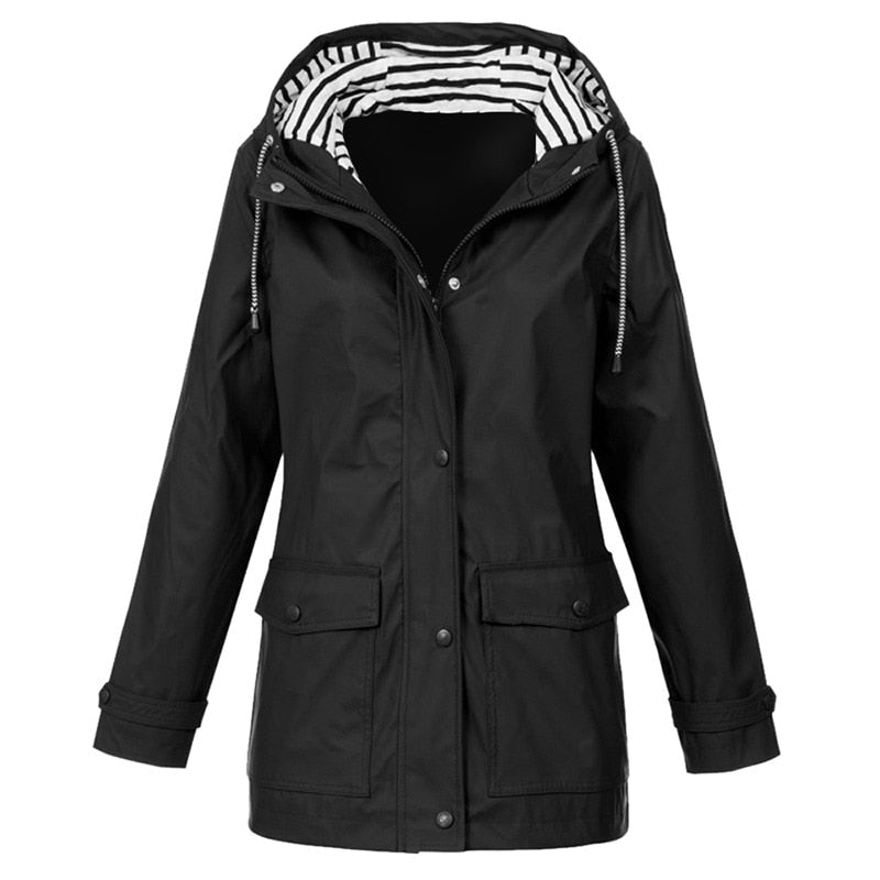 Street-wave Womens Waterproof Rain Jacket - All Weather Protection, Stylish Comfort