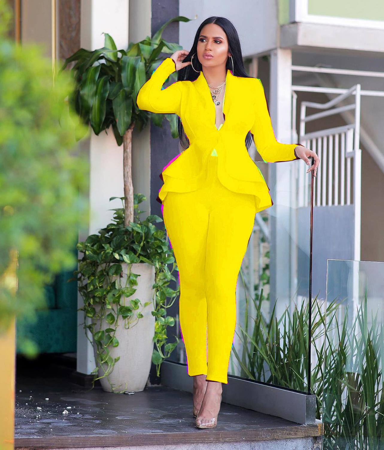 Street-Wave Ruffle Sleeve Peplum Blazer For Women Elevate Style Instantly Limited Stock Act Fast