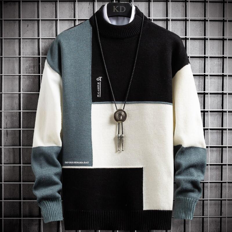 Street-wave Patchwork Pullover Warmth And Style For Cold Weather Fashion Lovers For Everyday Comfort