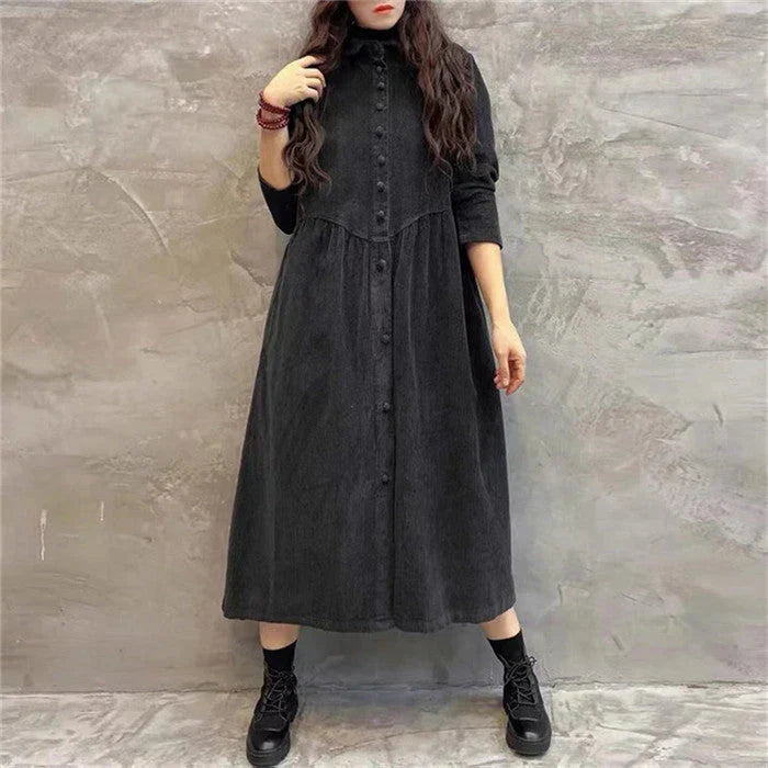 Street-wave Long Coat With Pockets And Button Front For Women Elegant Warm Versatile Outerwear