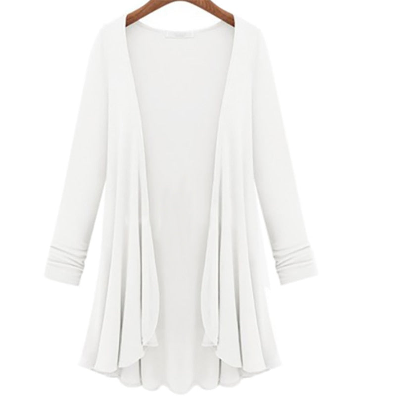 Street Wave Elena Ruffle Cardigan For Women Cozy Lightweight Knit With Feminine Draping