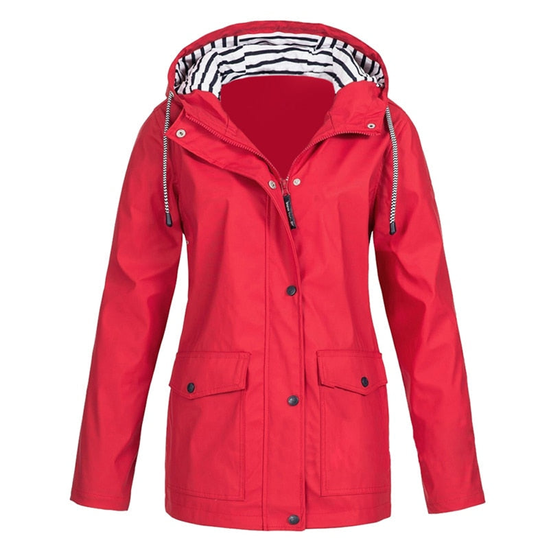 Street-wave Womens Waterproof Rain Jacket - All Weather Protection, Stylish Comfort