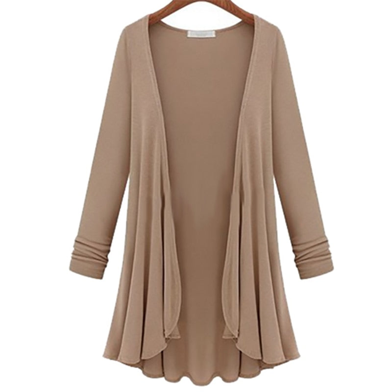Street Wave Elena Ruffle Cardigan For Women Cozy Lightweight Knit With Feminine Draping