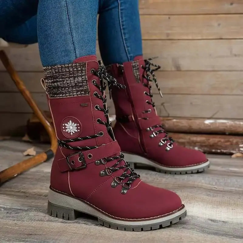 Women's Winter Boots with High Heel and Insulated Design