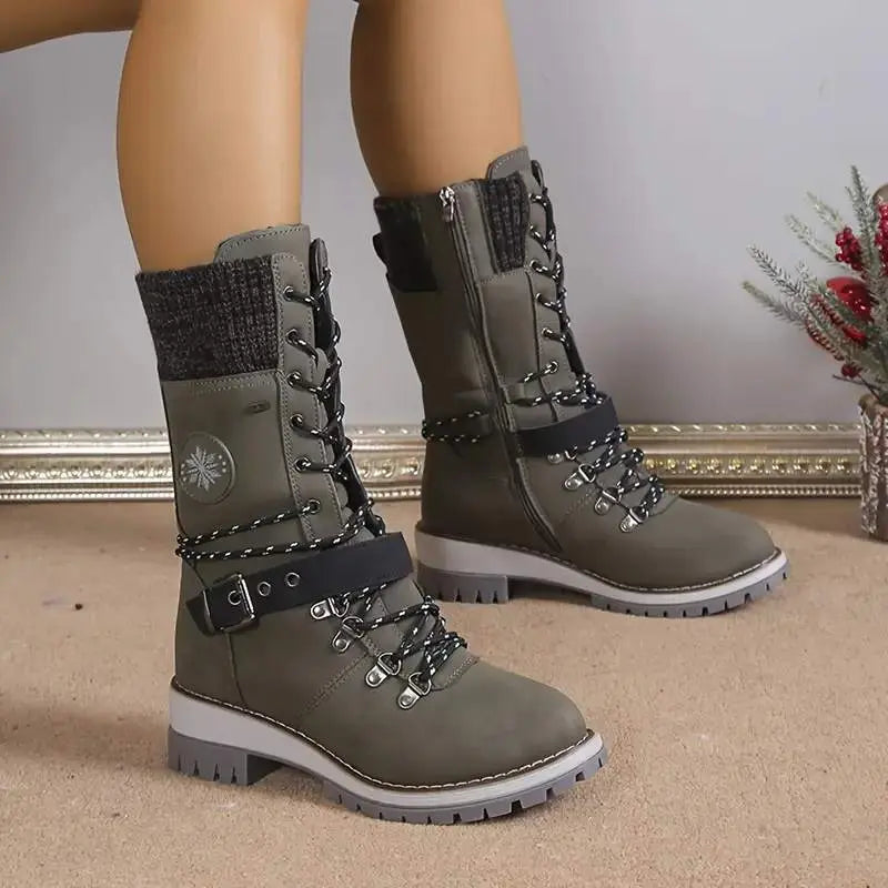 Women's Winter Boots with High Heel and Insulated Design