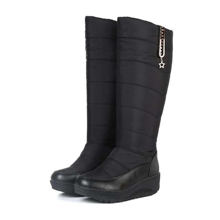 Street Wave High Top Womens Winter Boots With Plush Lining