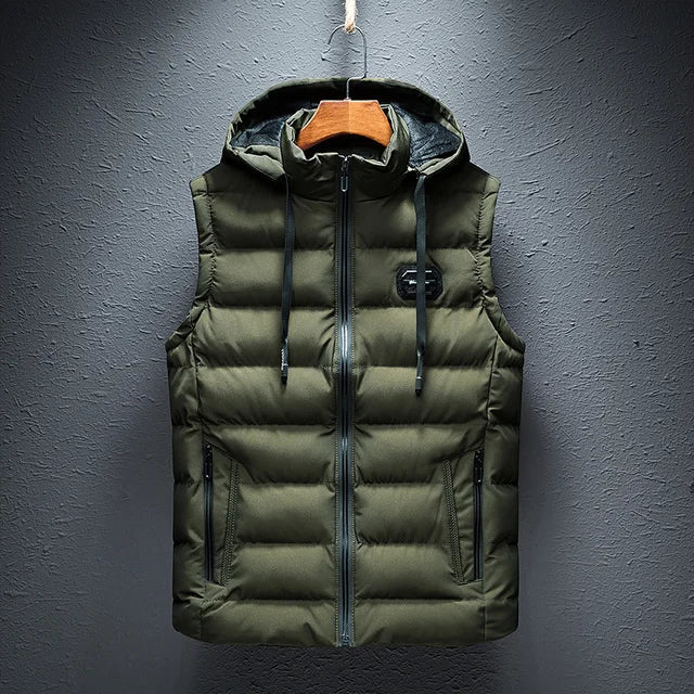 Mens Hooded Vest Quilted Puffer For Men Regular Fit Detachable Hood With Zipper Pockets Ideal For Layering Outdoors