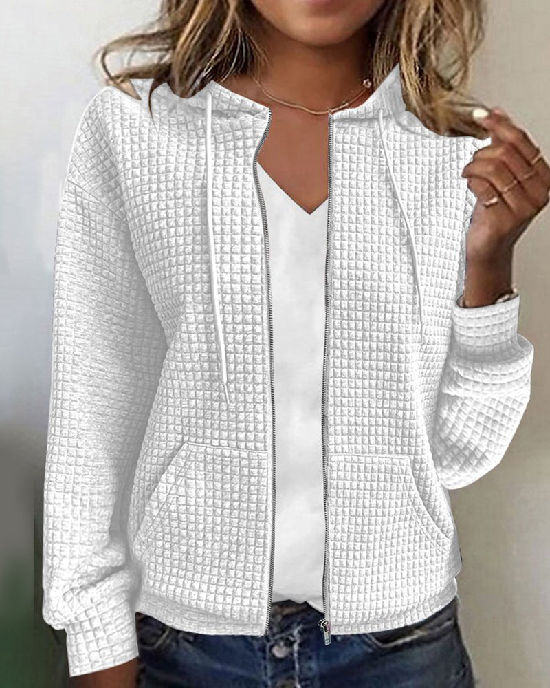 Street-wave Women's Quilted Zip Cardigan For Cozy Warmth And Elegant Winter Style