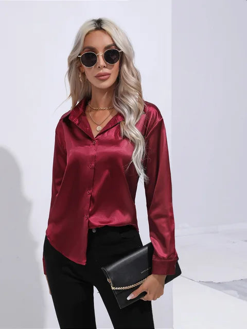 Camila Satin Blouse Street-Wave For Women Effortless Flow