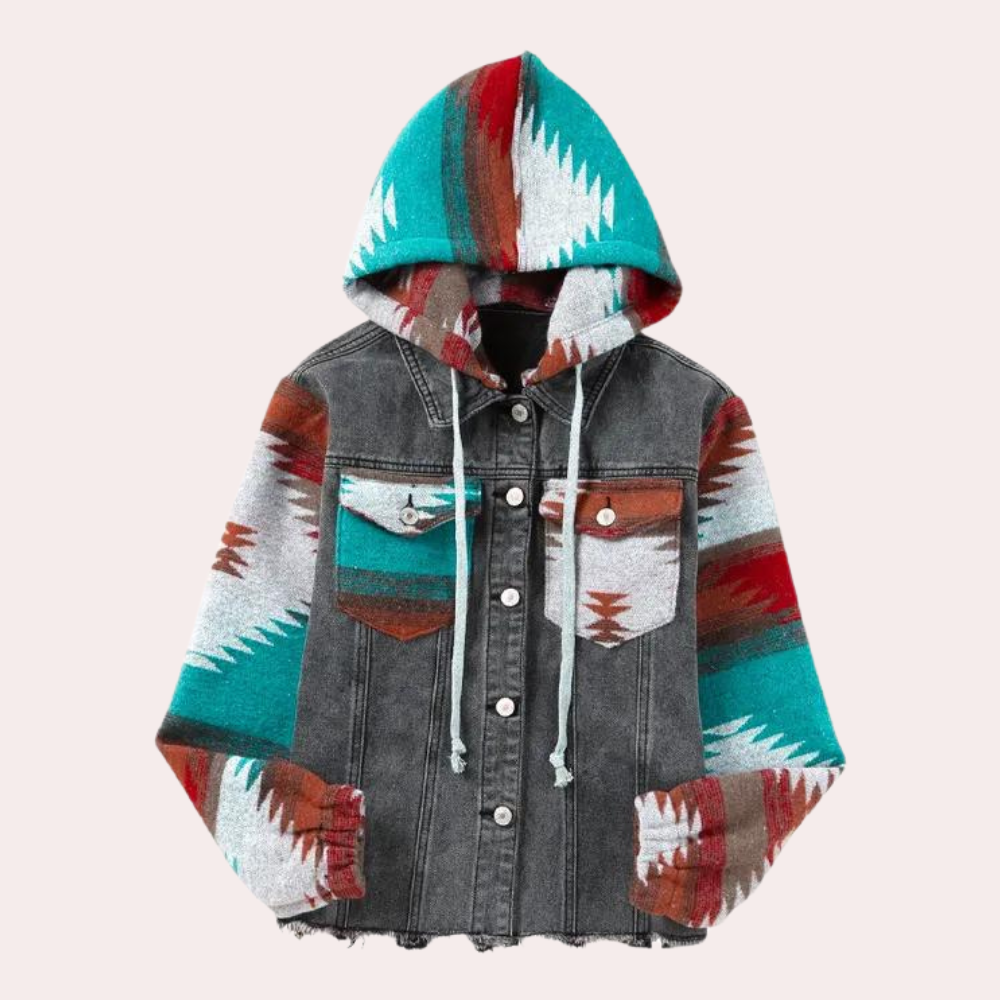 Denim Jacket Sage For Women By Streetwave With Hooded Design And Soft Relaxed Fit Retro Modern Versatile