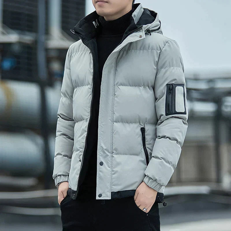 Street-Wave Waterproof Winter Jacket For Men Warm Hooded Puffer With Hidden Pocket