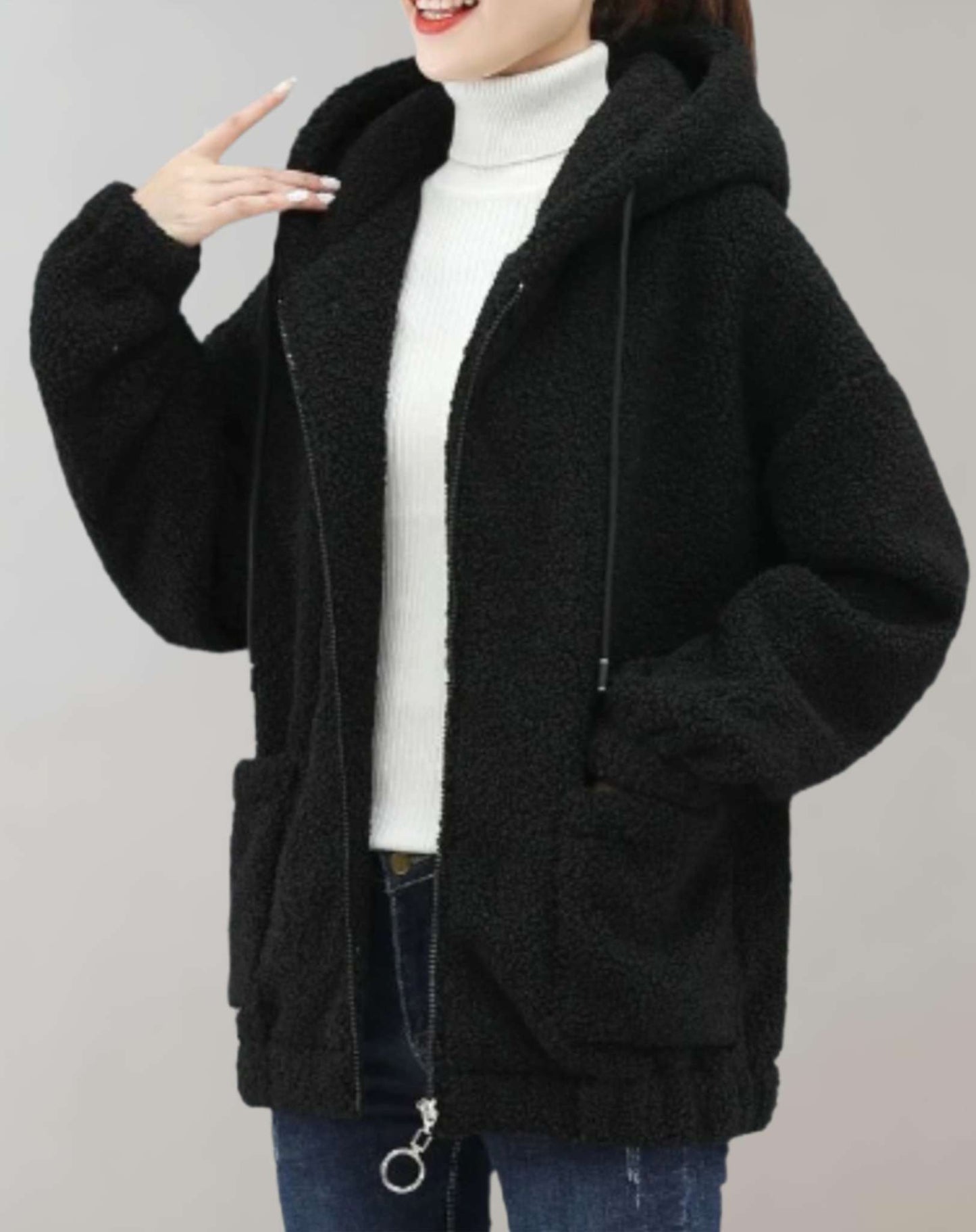 Street Wave Womens Cozy Fleece Jacket With Soft Plush Inner Warmth For Winter Wear