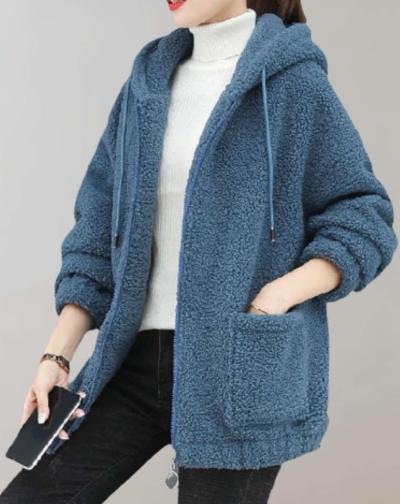 Street Wave Womens Cozy Fleece Jacket With Soft Plush Inner Warmth For Winter Wear