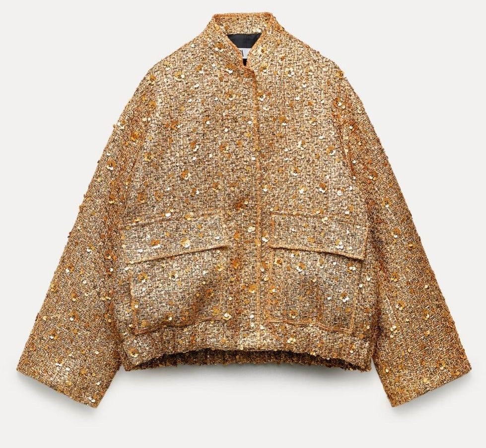 Street-Wave Sequin Jacket For Women With Gleaming Shine And Elegant Statement Luxurious Partywear