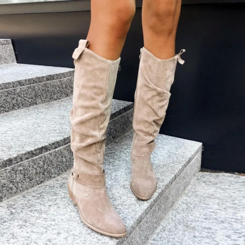 Street Wave Women's Knee High Suede Boots Elegant Comfort Cushioned Support For Everyday Wear