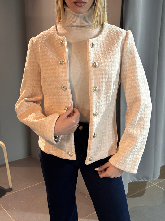Street-wave | Exklusive Tweedjacke mit Perlenknöpfen Klassisch und Sophistisch - Street-wave