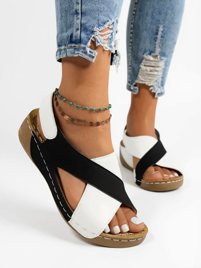 Women's Platform Wedge Sandals with Adjustable Strap and Cushioned Insole