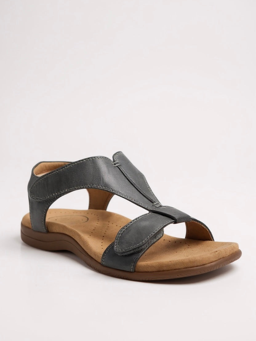 Women's Flat T-Strap Sandals with Cushioned Footbed and Durable Design