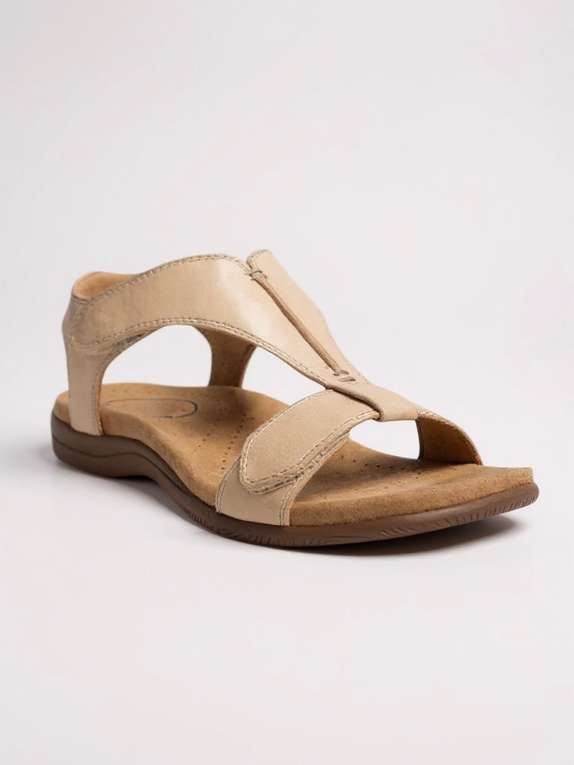 Women's Flat T-Strap Sandals with Cushioned Footbed and Durable Design