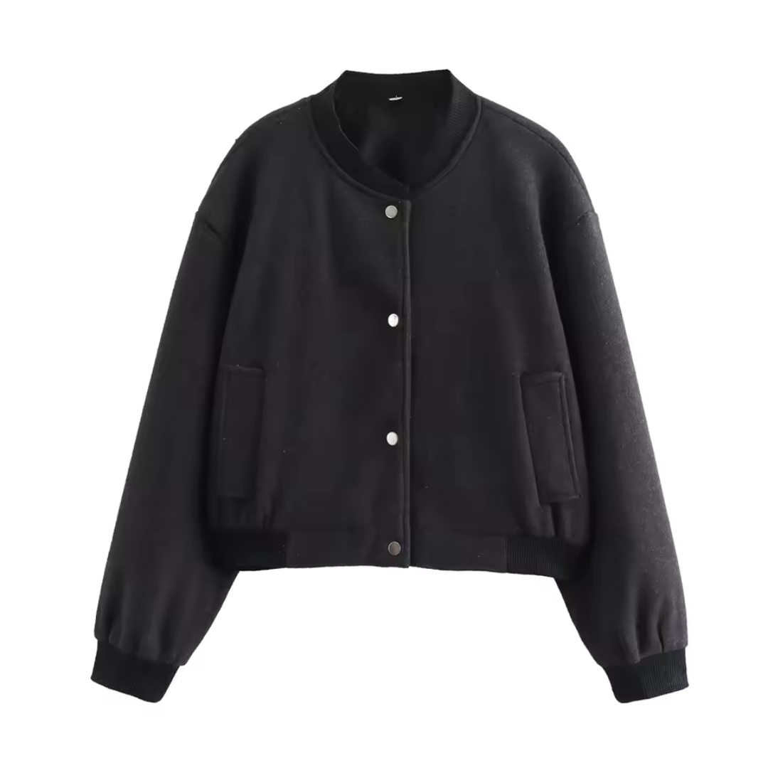 Street Wave Womens Crew Neck Soft Fleece Jacket With Button Down Front Casual Cropped Fit