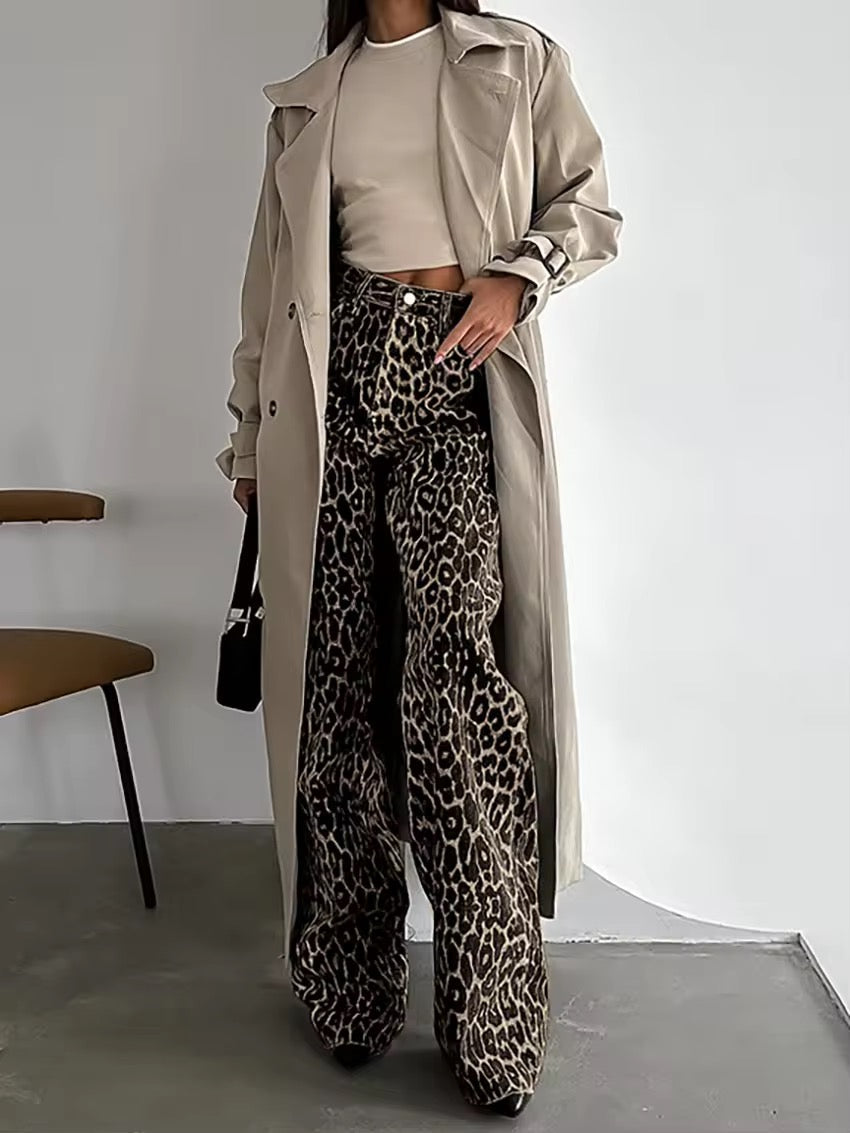 Leopard Print Wide Leg Pants Streetwave For Modern Women Bold Flared Silhouette
