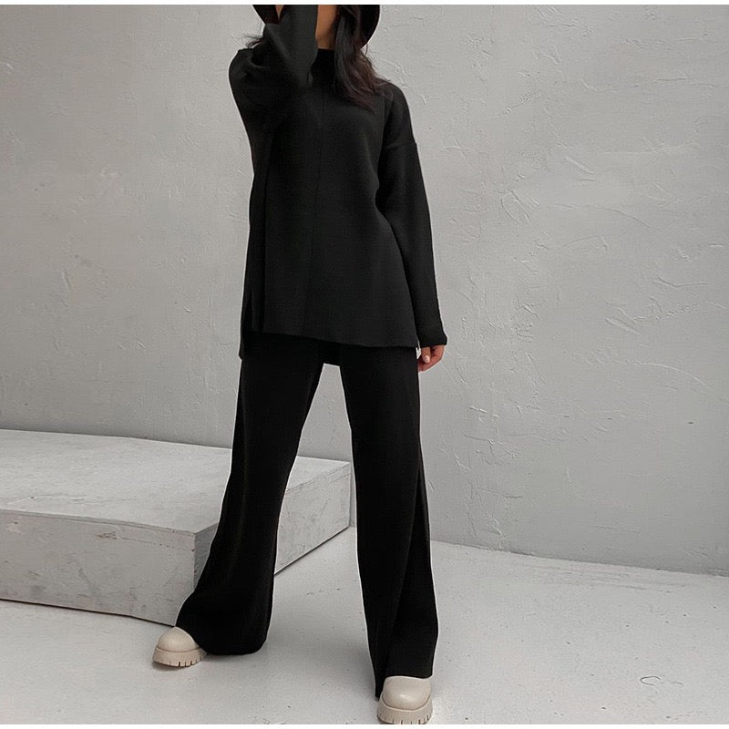Street Wave Plus Size Oversized Loungewear Set With Wide Leg Pants For Cozy Everyday Comfort