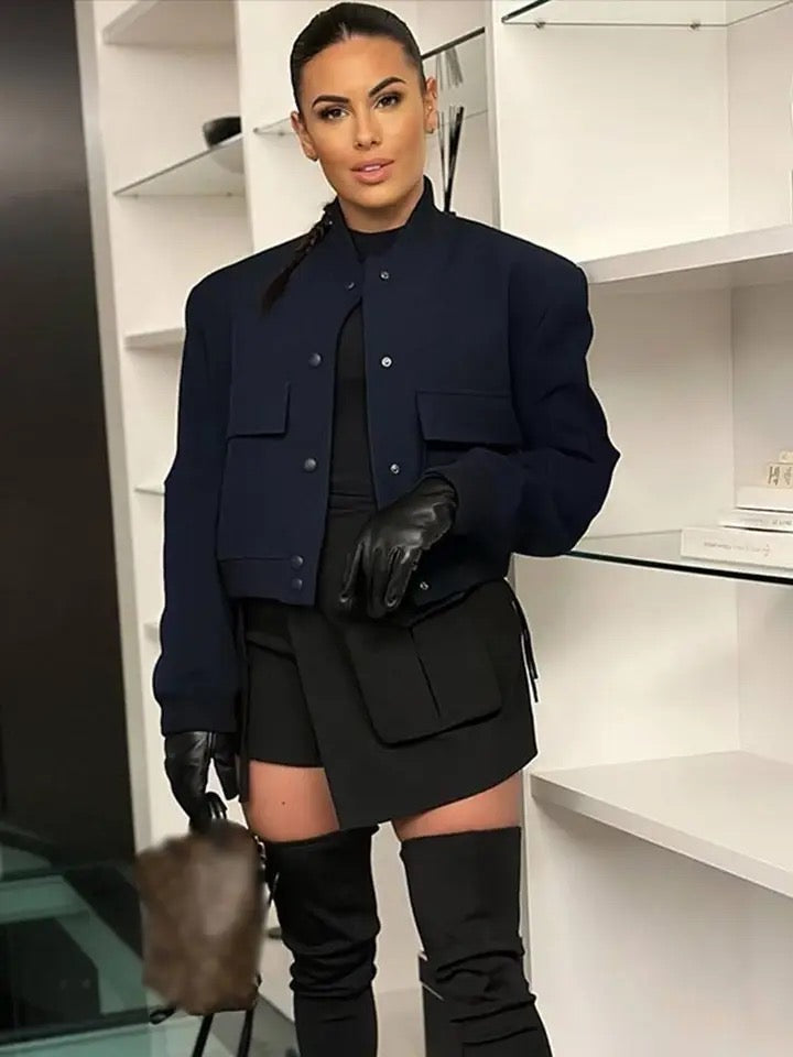 Street Wave Women's Bomber Jacket, Classic Fit, Ribbed Cuffs, Zip Pockets, Effortless Chic For Everyday Style