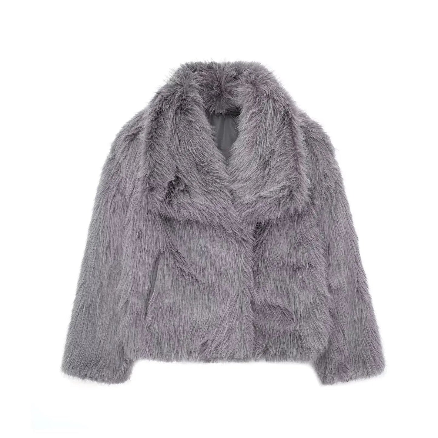 Street-wave Luxurious Faux Fur Coat For Women - Soft, Voluminous Warmth With Timeless Glamour