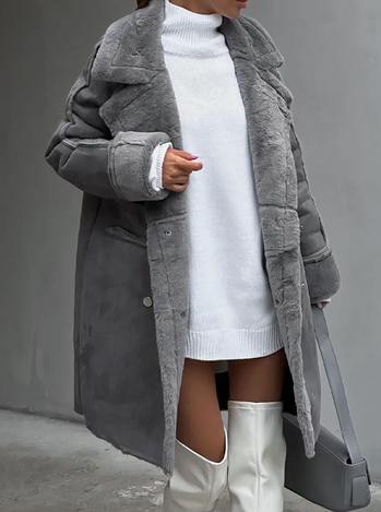 Street Wave Womens Down Jacket With Plush Sherpa Lining Perfect For Cold Weather And Daily Wear