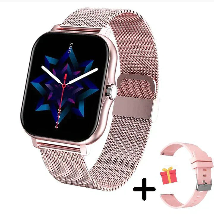 Minimalist Gold Mesh Band Smartwatch