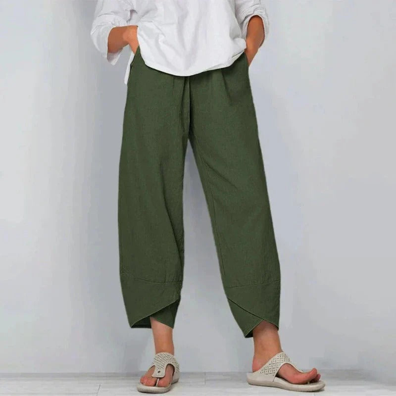 Women's Summer Trousers with Lightweight Fabric and Relaxed Fit