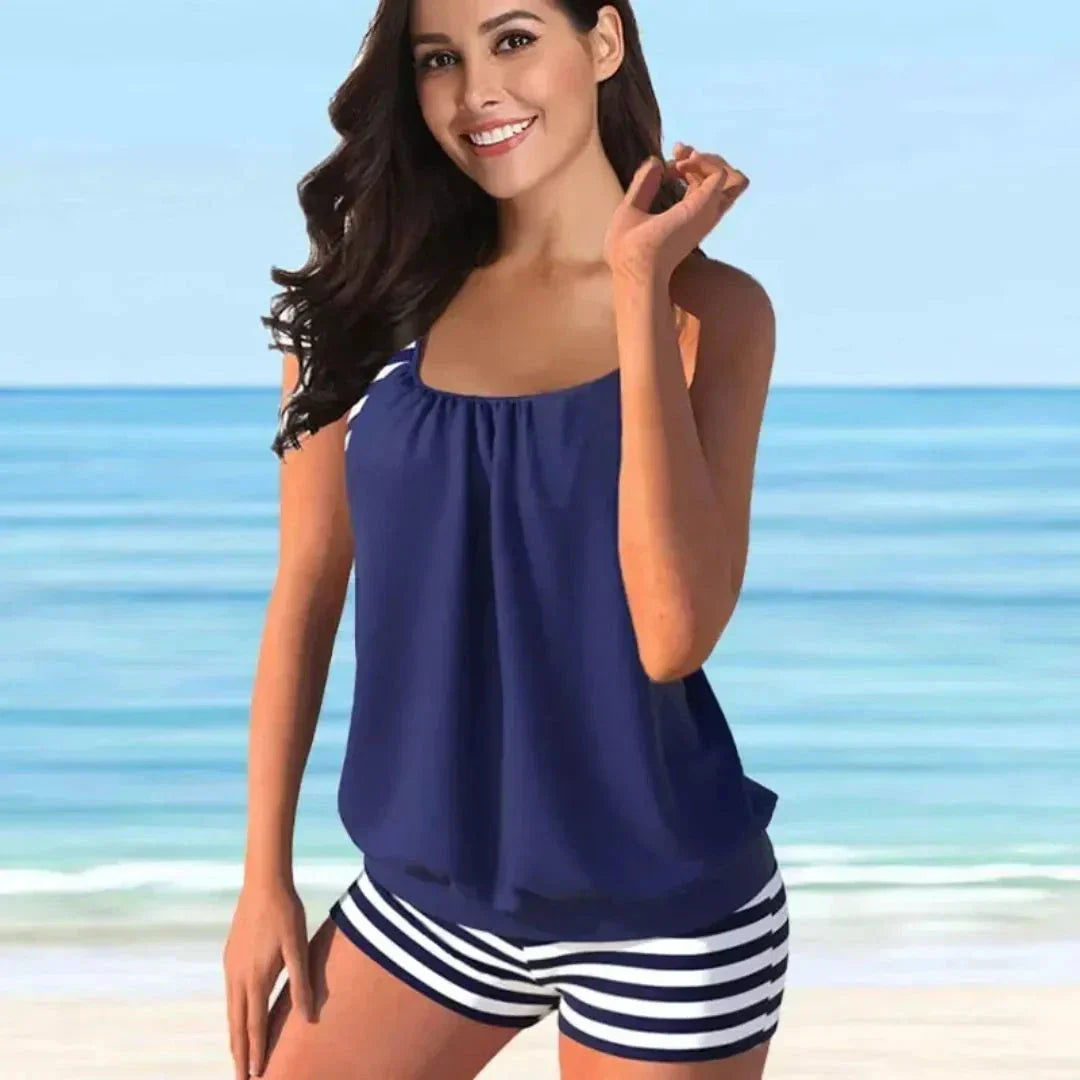 Waylynn Irine Printed Tankini Shorts Set For Women Flowy Chic Relaxed Fit