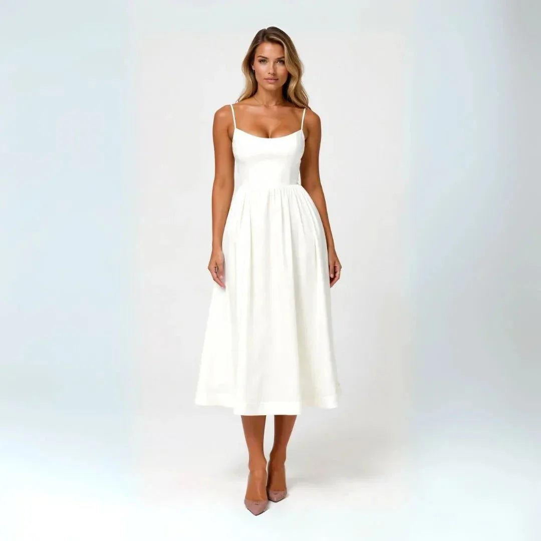 Waylynn Isabelle Spaghetti Strap Midi Dress For Women Flattering Fit