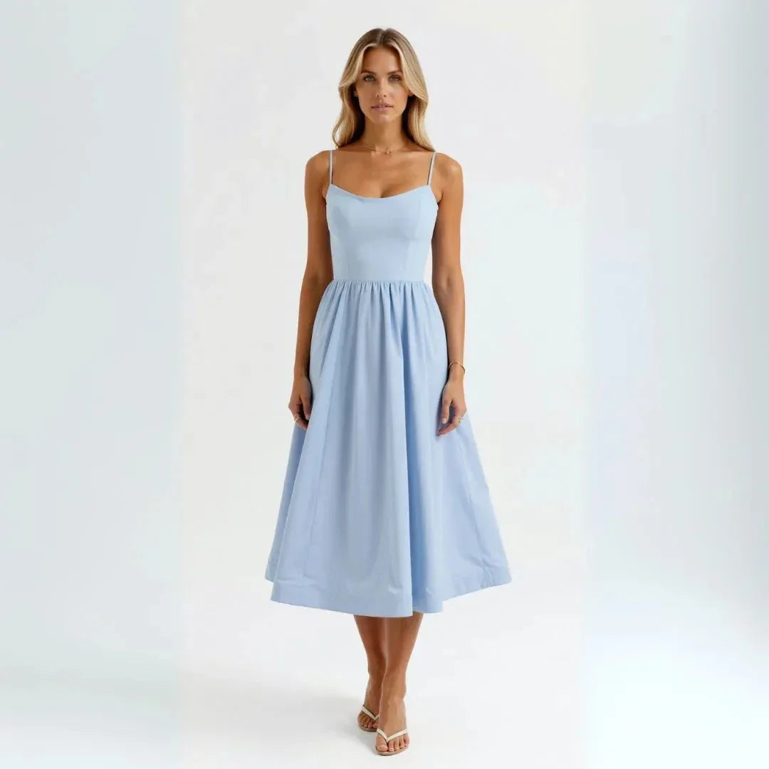 Waylynn Isabelle Spaghetti Strap Midi Dress For Women Flattering Fit