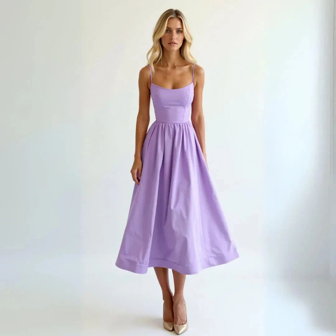 Waylynn Isabelle Spaghetti Strap Midi Dress For Women Flattering Fit