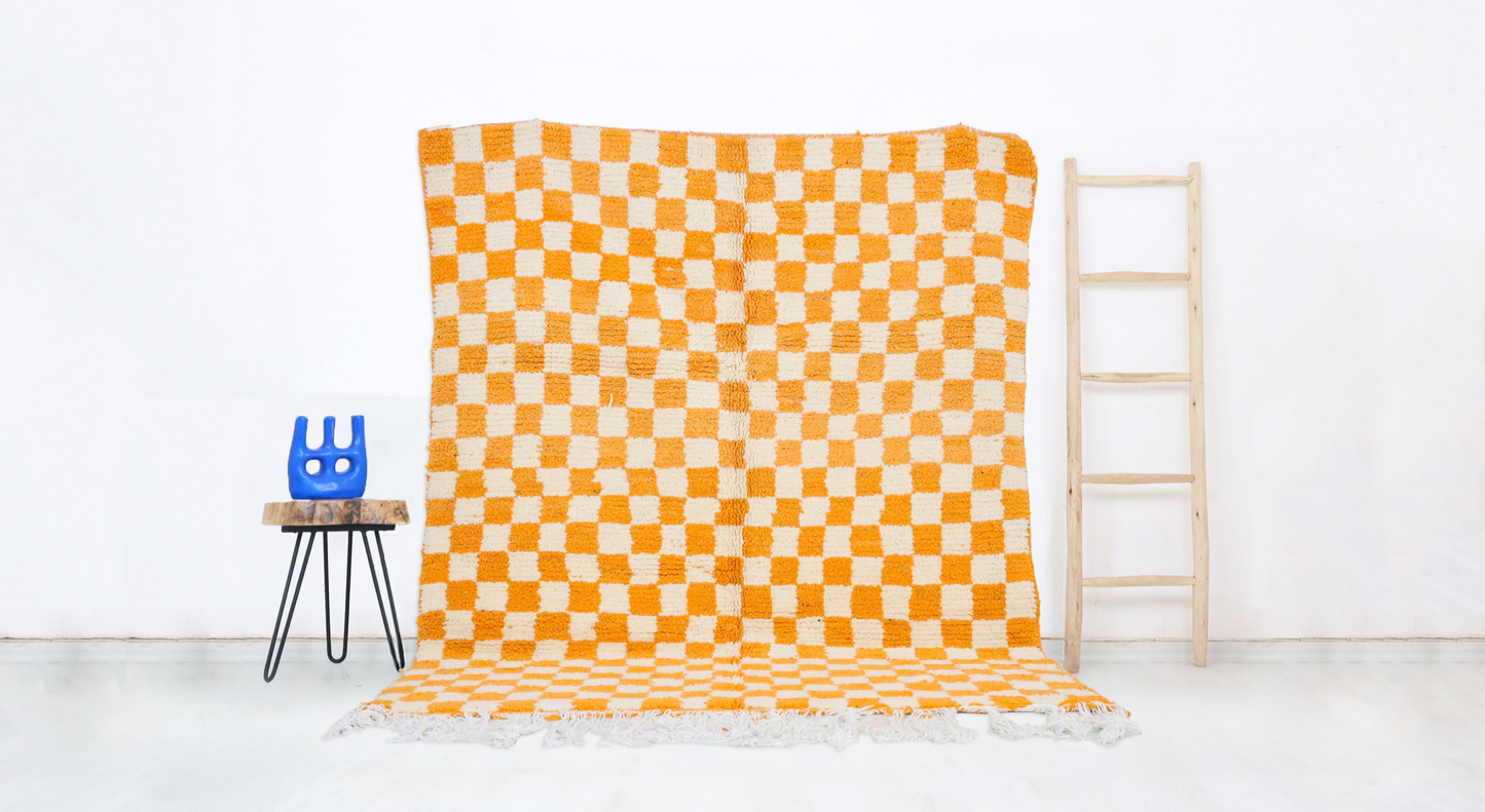 Isem Moroccan Checkered Rug 5'0" x 6'2" - Street-Wave