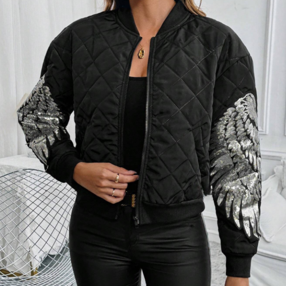 Street-wave Quilted Zip Jacket For Women Stylish Warmth Lightweight Autumn Coat Everyday Essential