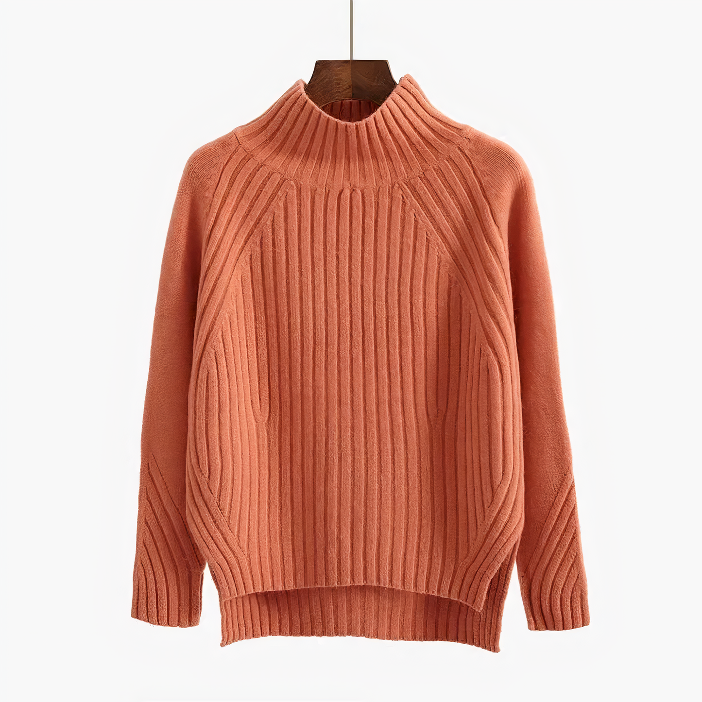 Streetwave Rundhals Pullover Beige Ribbed Crewneck Sweater For Women Warm Autumn Comfort
