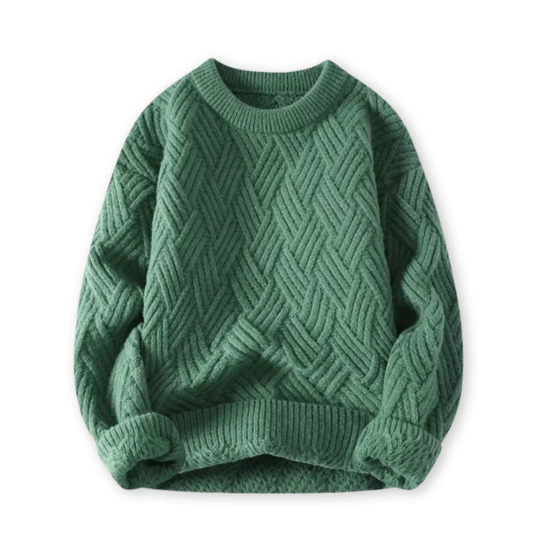 Street Wave Wool Blend Cable Knit Sweater for Men Classic Warmth and Cozy Everyday Style