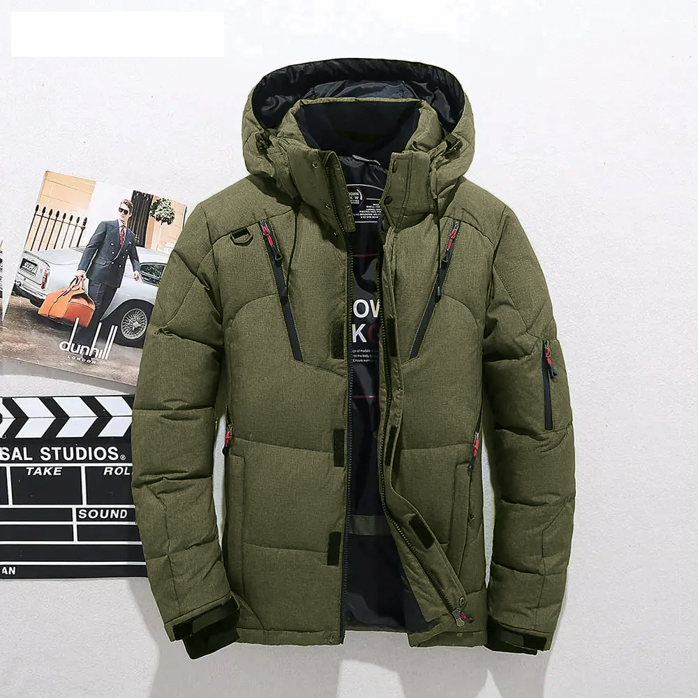 Street-Wave Puffer Jacket For Men With Detachable Hood And Storm Flap