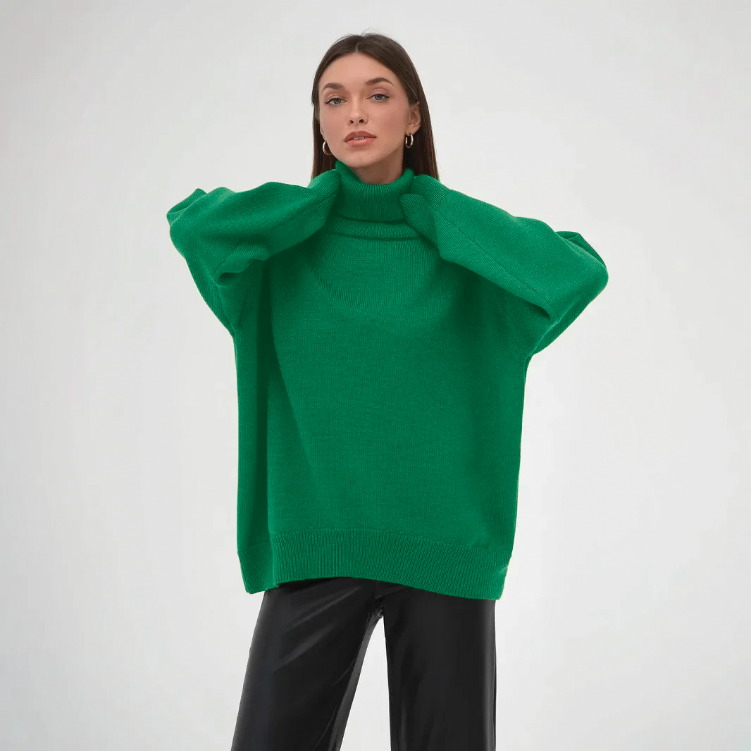 Street Wave Unisex Turtleneck Sweater Oversized Cozy Warmth