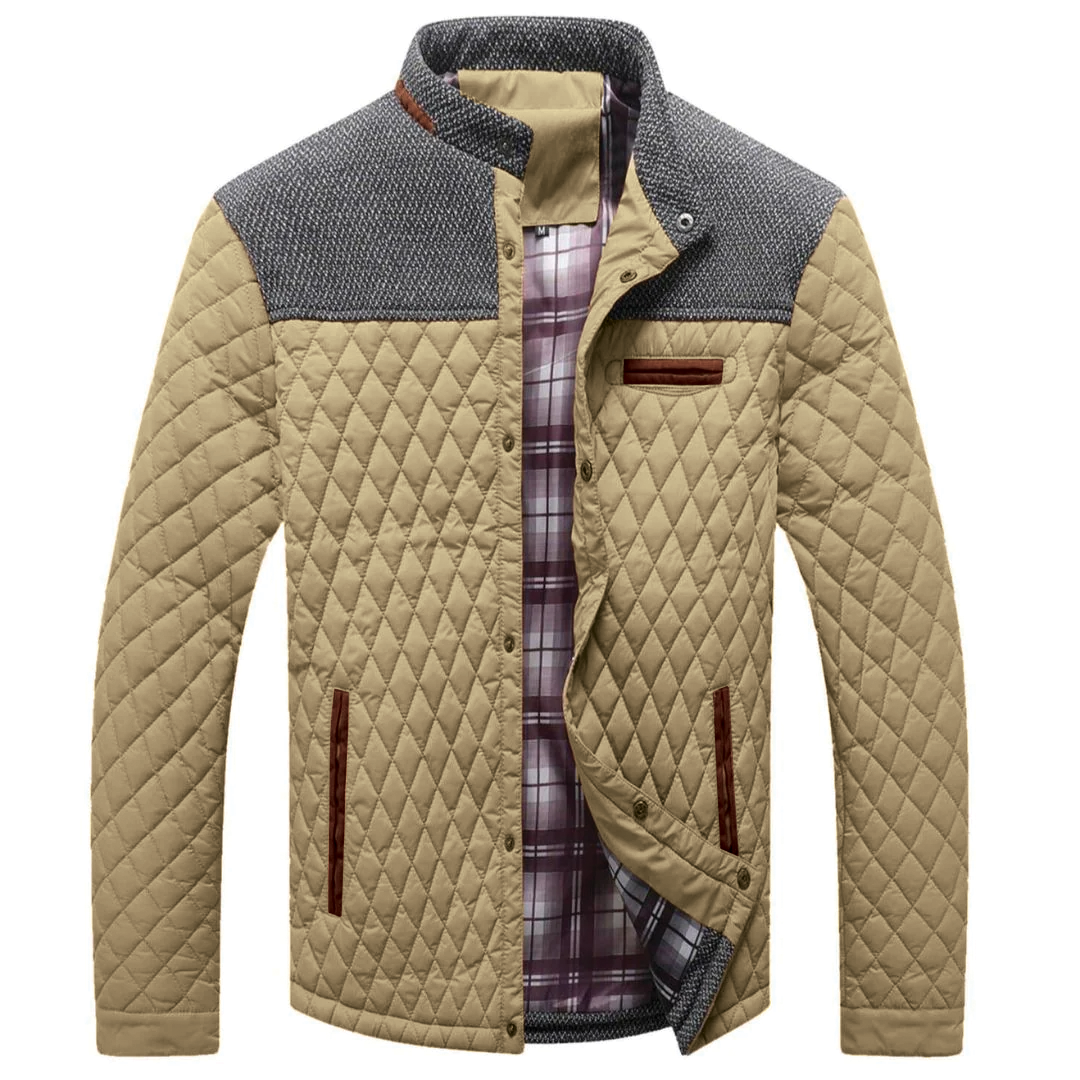 Quilted Mens Jacket Street Wave Lightweight Warm Outerwear Year Round Comfort