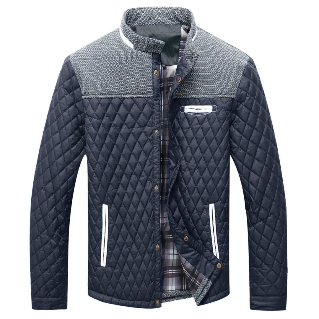 Quilted Mens Jacket Street Wave Lightweight Warm Outerwear Year Round Comfort