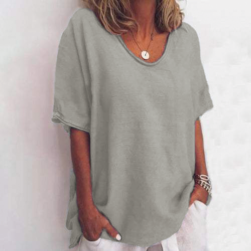 Street Wave Claire Linen Look T Shirt Breezy Everyday Wear Unisex