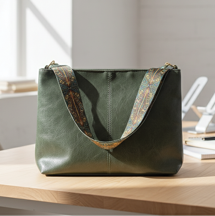 Street-Wave Vegan Leather Embroidered Bucket Bag Everyday