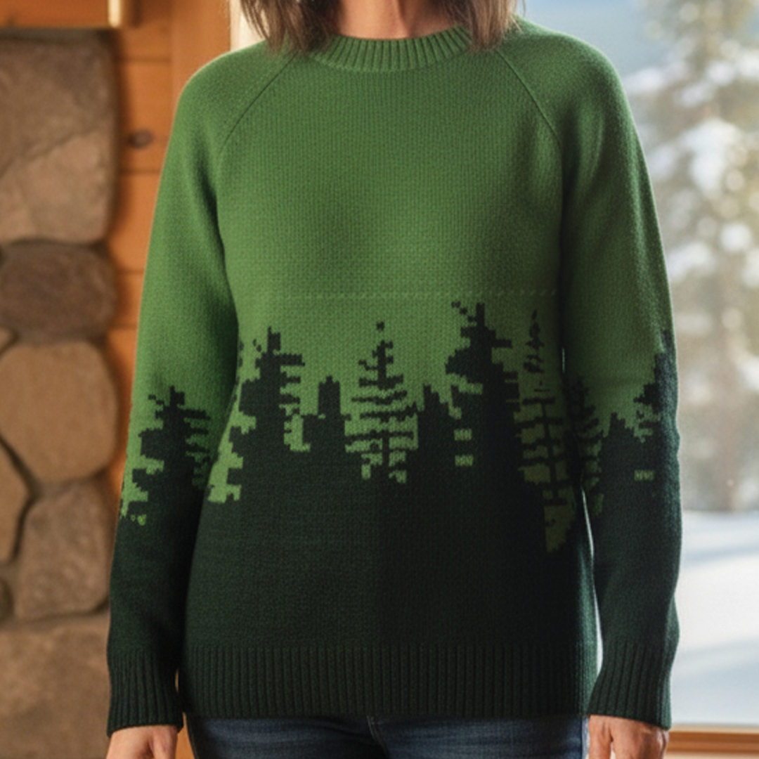 Patterned Knit Sweater Street Wave Unisex Multicolor Jacquard Cozy Layering