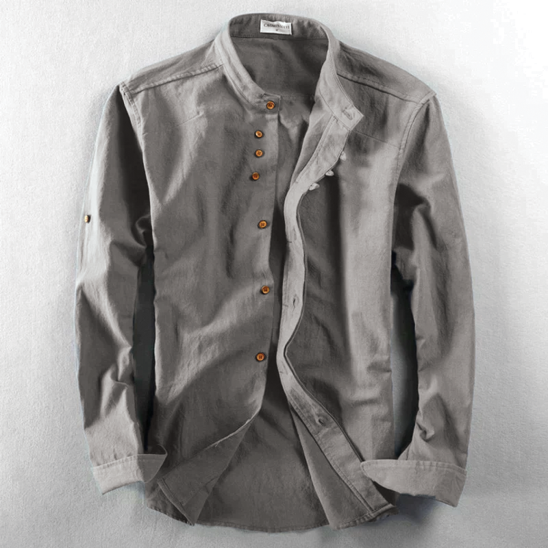 Mandarin Collar Shirt Street-Wave Unisex Lightweight Smart