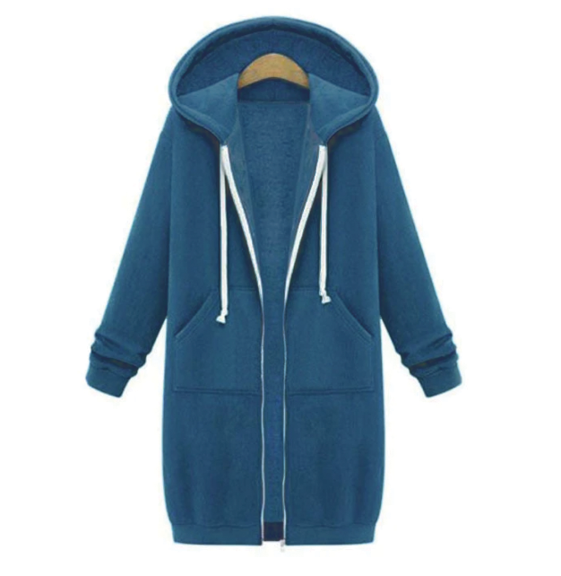 Longline Zip Hoodie Bonnie By Street-Wave Unisex Cozy