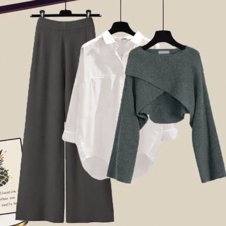 Street-Wave Knit 3 Piece Set Breathable All Season Unisex Versatile